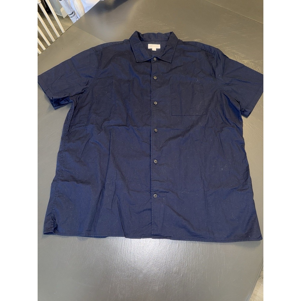 Gap Mens Short Sleeve Navy Blue Button-Up Shirt Size XLarge Summer‎ Vacation